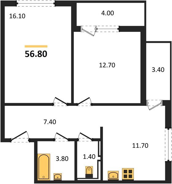 Фото №1: 2-комнатная квартира 56 м² - Краснодар, ЖК Парк у Дома, ЖК Бауинвест, жилой комплекс Бауинвест, жилой комплекс Парк У Дома, мкр. Прикубанский внутригородской округ, ул. Героя Владислава Посадского, 17