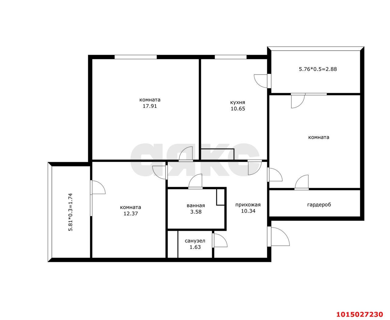 Фото №19: 3-комнатная квартира 85 м² - Краснодар, ЖК На Стахановской, ул. Стахановская, 1/5