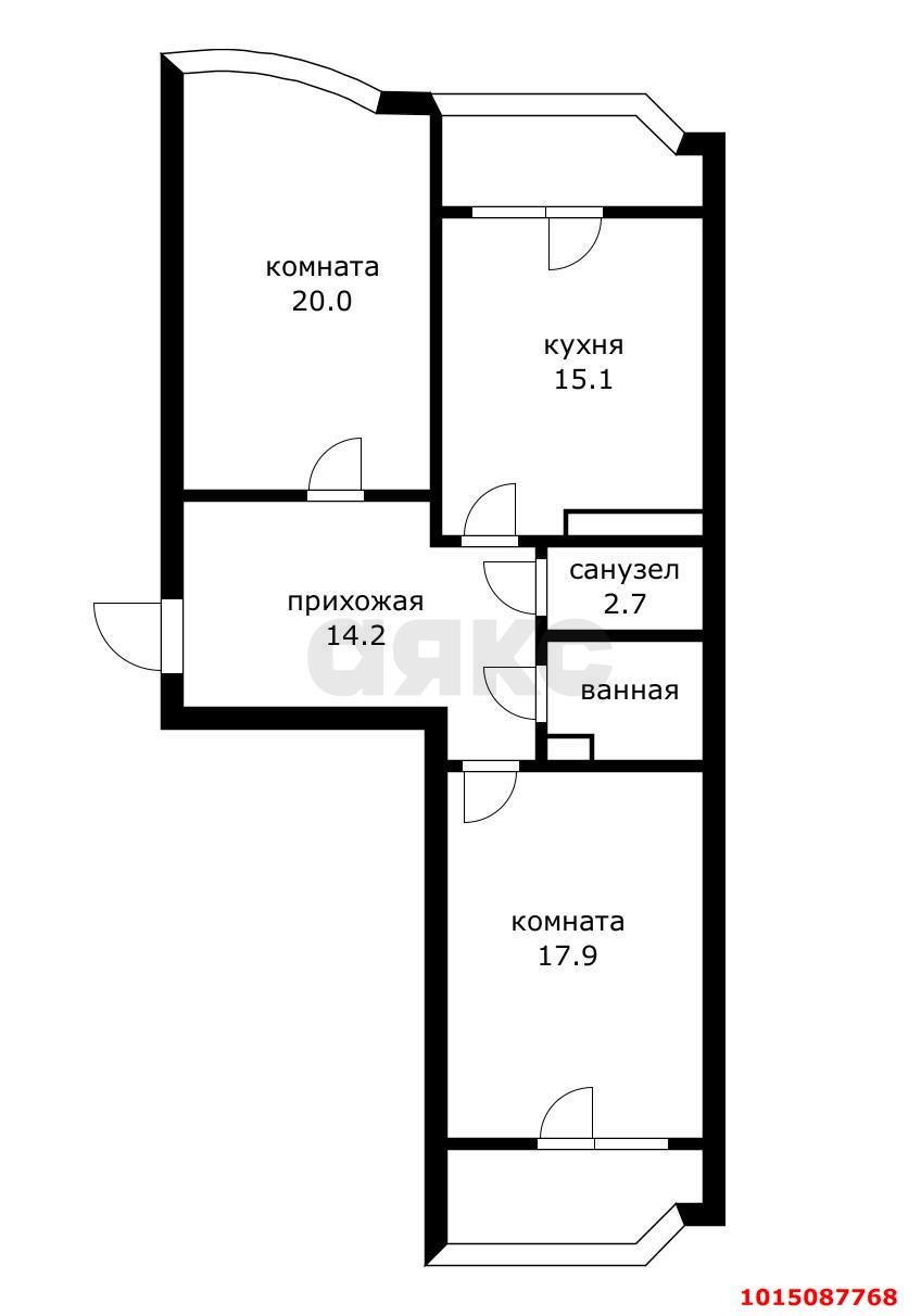 Фото №17: 2-комнатная квартира 74 м² - Краснодар, Солнечный, ул. Архитектора Петина, 18/3