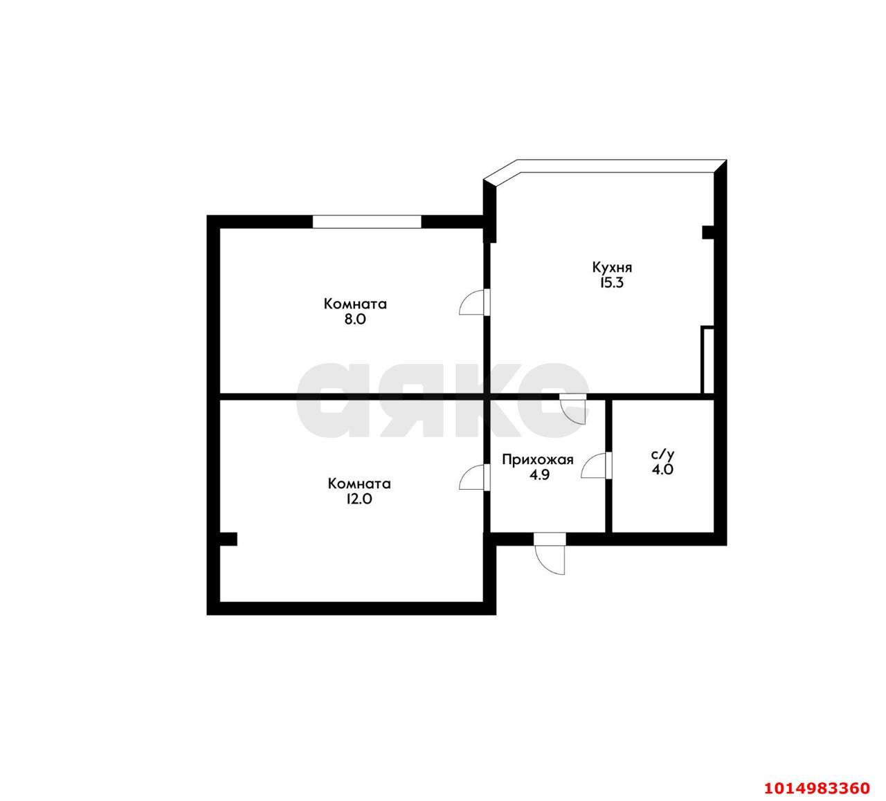 Фото №15: 2-комнатная квартира 44 м² - Яблоновский, ул. Космическая, 88к3