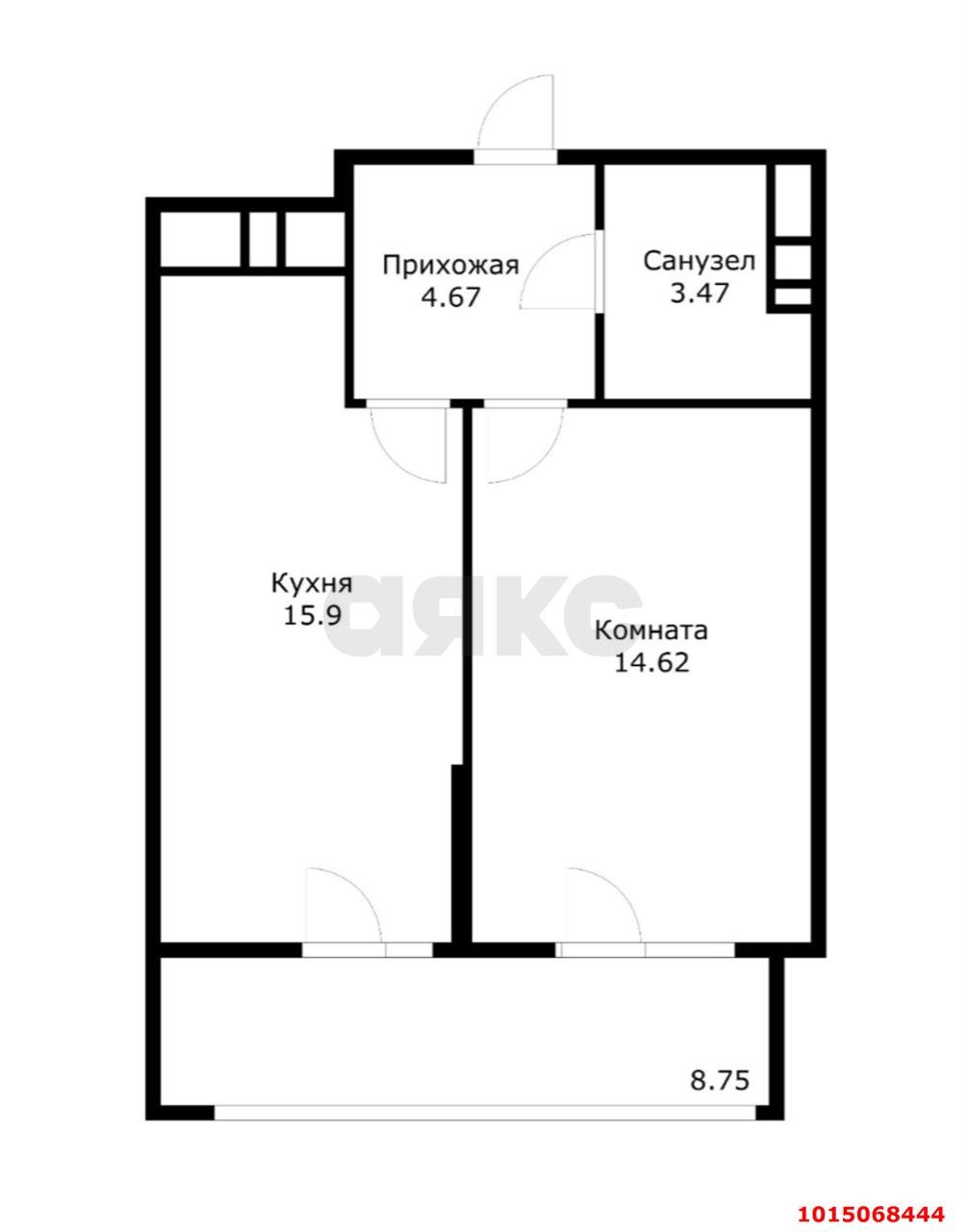 Фото №3: 1-комнатная квартира 38 м² - Краснодар, жилой комплекс На Садовой, ул. Садовая, 159к1