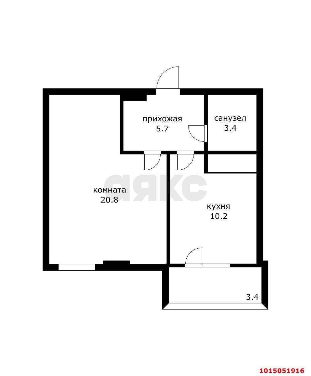 Фото №19: 1-комнатная квартира 43 м² - Краснодар, Калинино, ул. Российская, 331