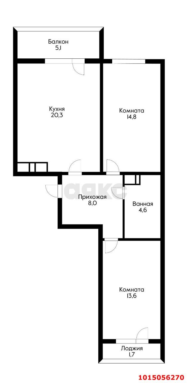 Фото №10: 2-комнатная квартира 64 м² - Краснодар, жилой комплекс Дыхание, ул. Лётчика Позднякова, 2к15