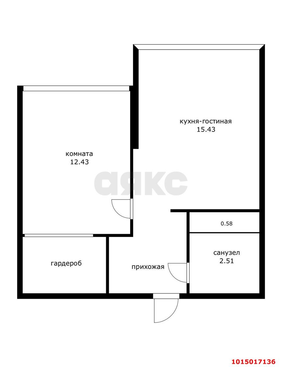 Фото №15: 1-комнатная квартира 30 м² - Краснодар, жилой комплекс Грани, ул. Западный Обход, 45к1