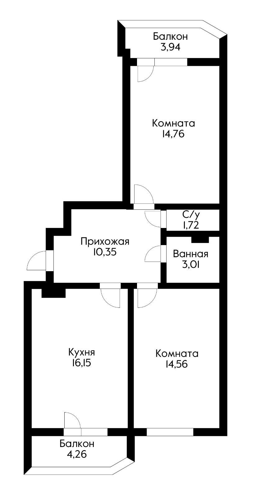 Фото №19: 2-комнатная квартира 68 м² - Краснодар, Прикубанский внутригородской округ, мкр. Достояние, ул. Конгрессная, 31