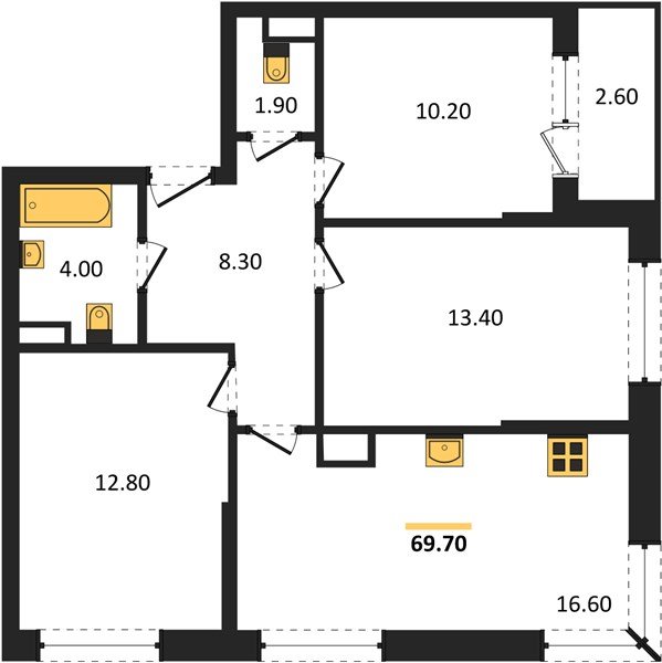 Фото №1: 3-комнатная квартира 69 м² - Краснодар, Догма Парк, мкр. Прикубанский внутригородской округ