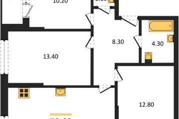 Фото №1: 3-комнатная квартира 70 м² - Краснодар, мкр. Прикубанский внутригородской округ, 