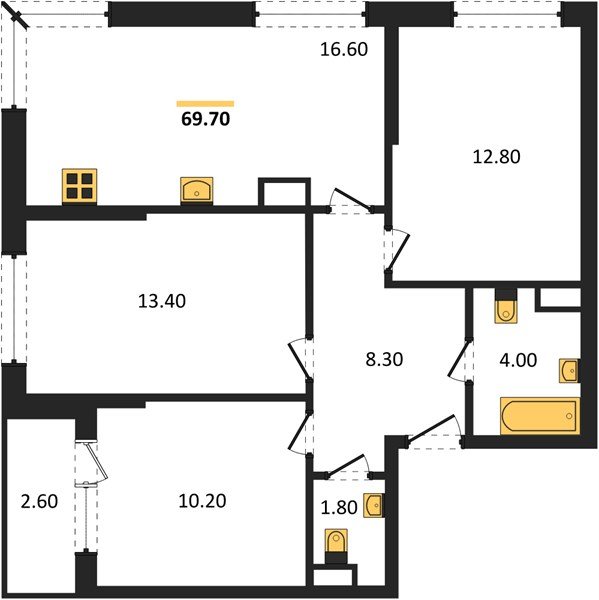 Фото №1: 3-комнатная квартира 69 м² - Краснодар, Догма Парк, мкр. Прикубанский внутригородской округ