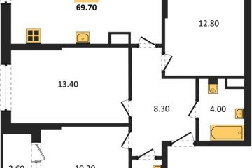 Фото №1: 3-комнатная квартира 69 м² - Краснодар, мкр. Прикубанский внутригородской округ, 