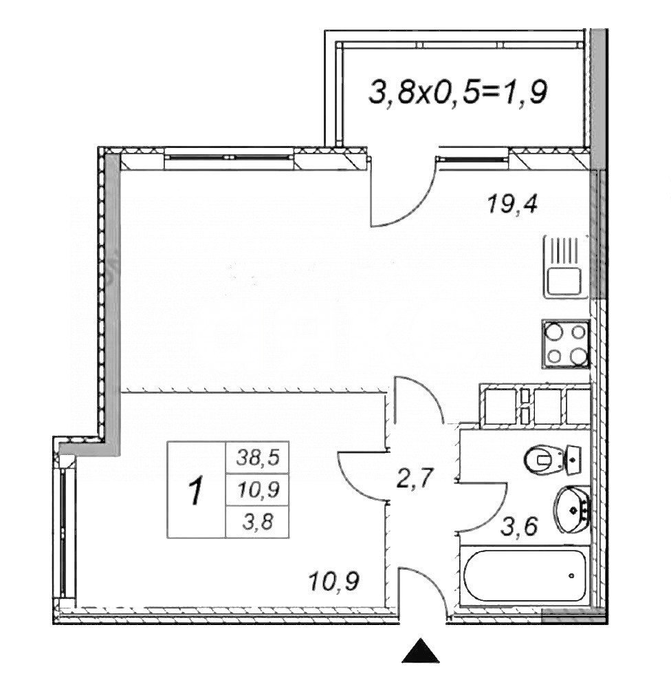 Фото №14: 1-комнатная квартира 40 м² - Анапа, ЖК Бельведер, ул. Таманская, 121к16