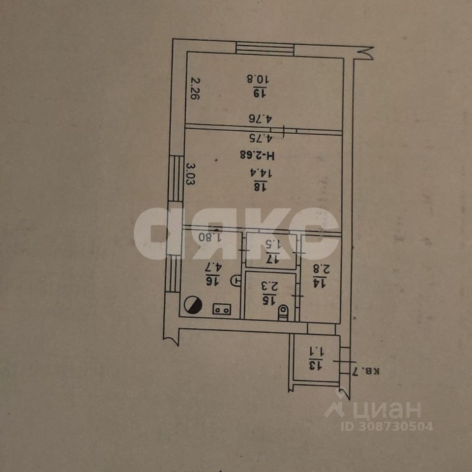 Фото №3: 2-комнатная квартира 37 м² - Ростов-на-Дону, Западный, ул. Портовая, 4