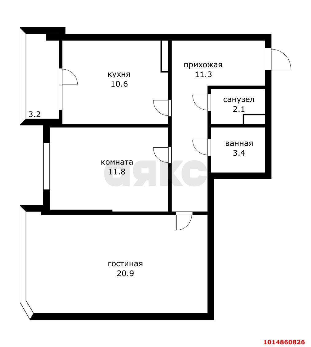Фото №19: 2-комнатная квартира 63 м² - Краснодар, ЖК Губернский, ул. имени Героя Георгия Бочарникова, 14