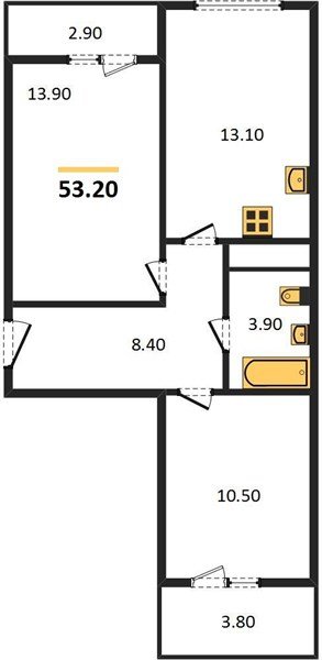 Фото №1: 2-комнатная квартира 53 м² - Краснодар, Прикубанский внутригородской округ, мкр. жилой комплекс Грани, ул. Западный Обход, 45к2