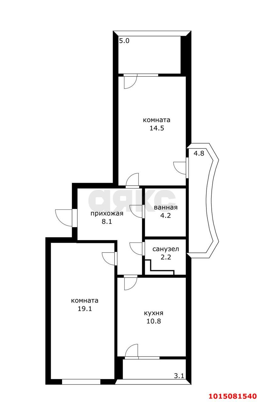 Фото №20: 2-комнатная квартира 58 м² - Краснодар, жилой комплекс Видный, ул. Командорская, 3к2