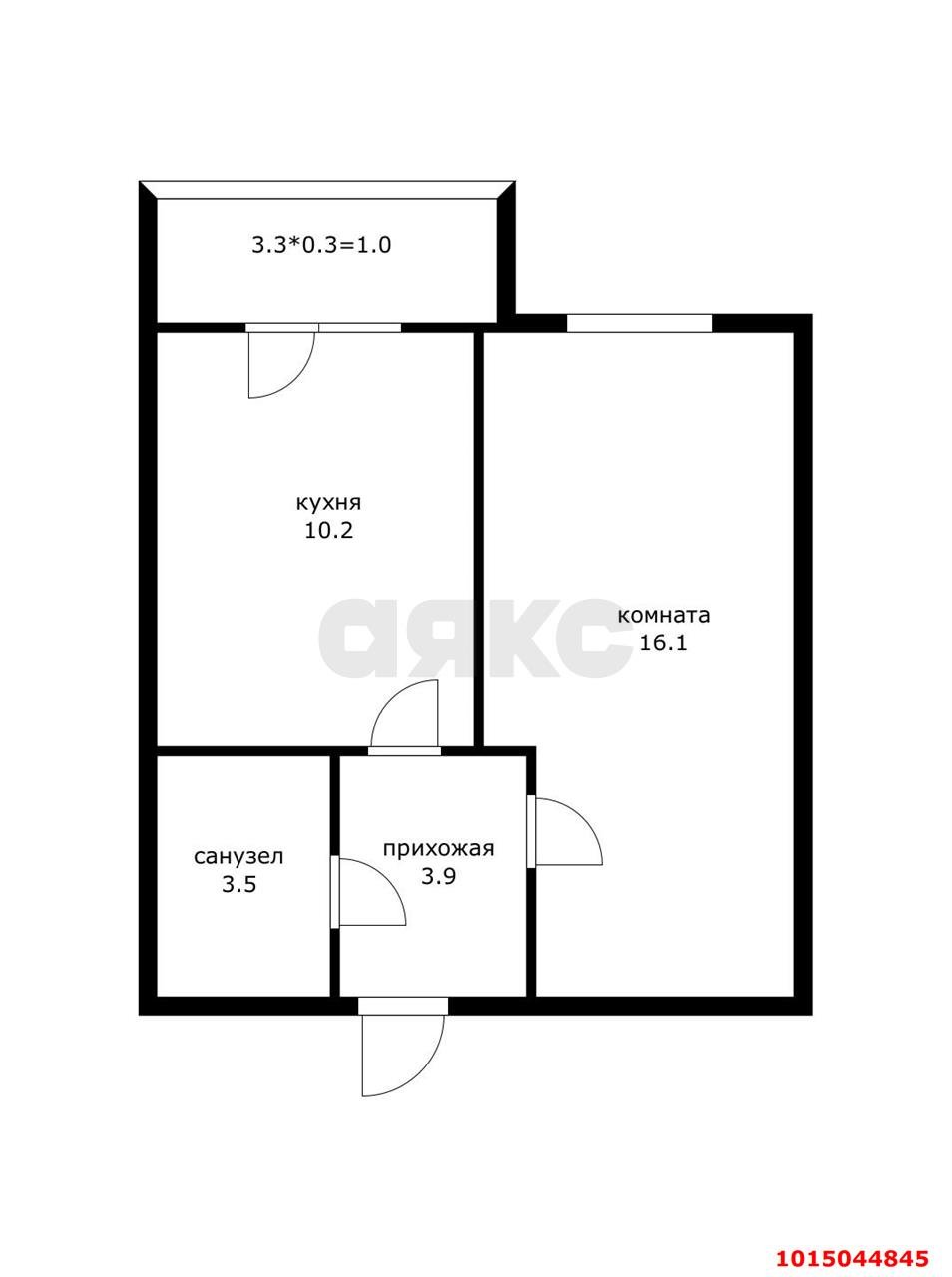 Фото №11: 1-комнатная квартира 34 м² - Краснодар, Прикубанский внутригородской округ, ул. имени В.М. Комарова, 106Бк7