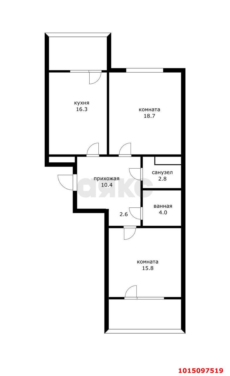 Фото №16: 2-комнатная квартира 80 м² - Краснодар, жилой комплекс Тургенев, ул. Дальняя, 8к1