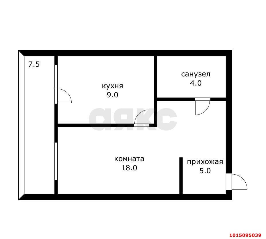 Фото №13: 1-комнатная квартира 35 м² - Краснодар, Музыкальный, ул. имени Сергея Есенина, 135