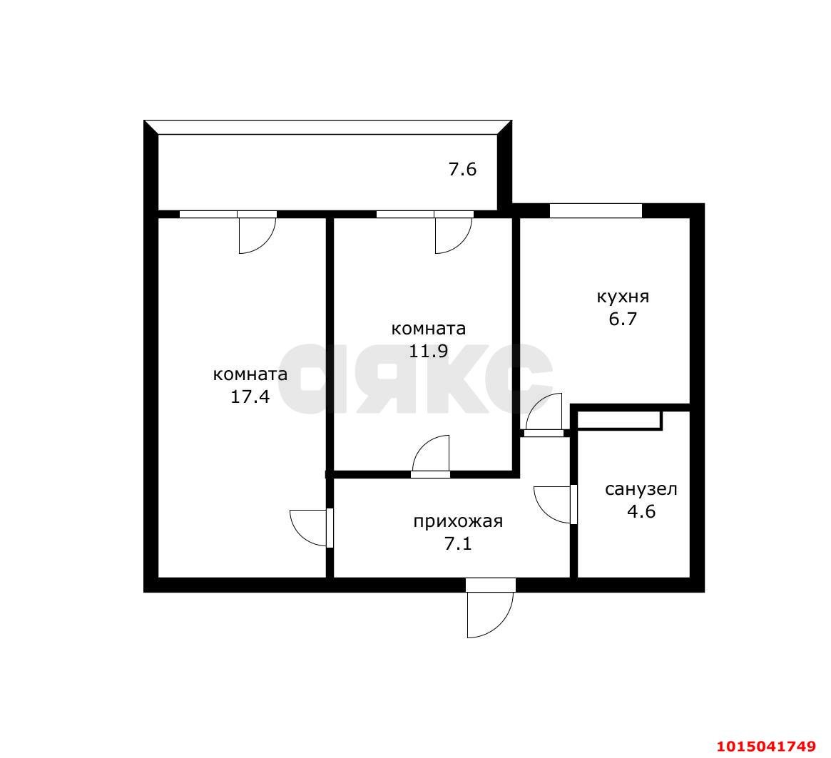 Фото №13: 2-комнатная квартира 57 м² - Краснодар, Прикубанский внутригородской округ, Панорама, мкр. ЖК Флотилия, ул. имени 40-летия Победы, 178к4