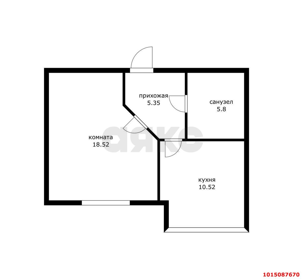 Фото №15: 1-комнатная квартира 40 м² - Краснодар, Табачная Фабрика, ул. Академика Пустовойта, 6