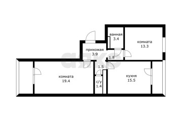 Фото №2: 2-комнатная квартира 60 м² - Краснодар, мкр. Московский, ул. имени Николая Семеновича Котлярова, 21