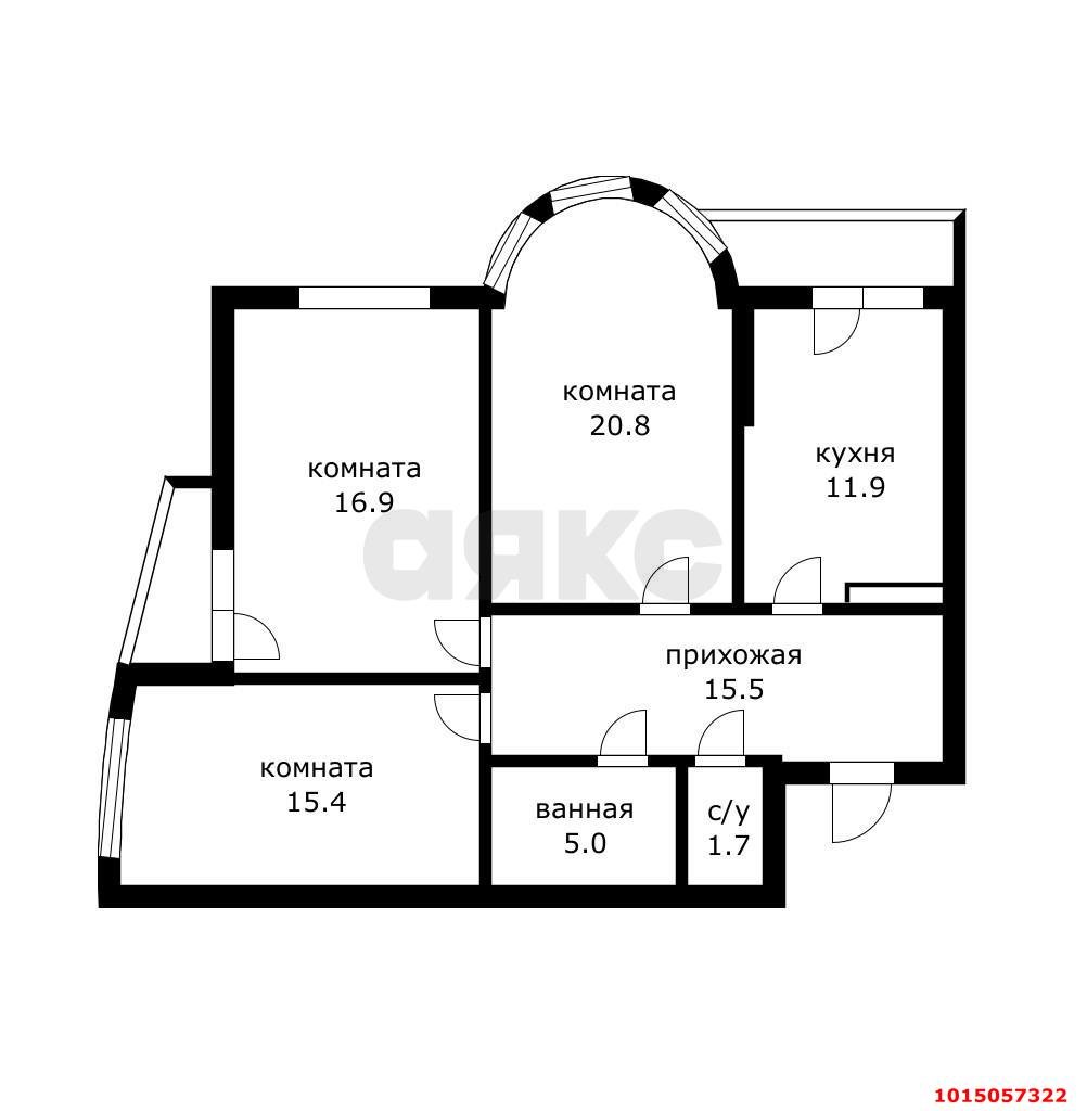 Фото №11: 3-комнатная квартира 89 м² - Краснодар, 9-й километр, мкр. Прикубанский внутригородской округ, пр-д Репина, 1