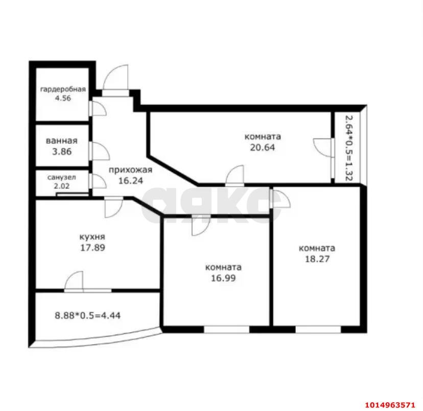 Фото №2: 3-комнатная квартира 111 м² - Краснодар, Губернский, ул. имени Героя Георгия Бочарникова, 8/1