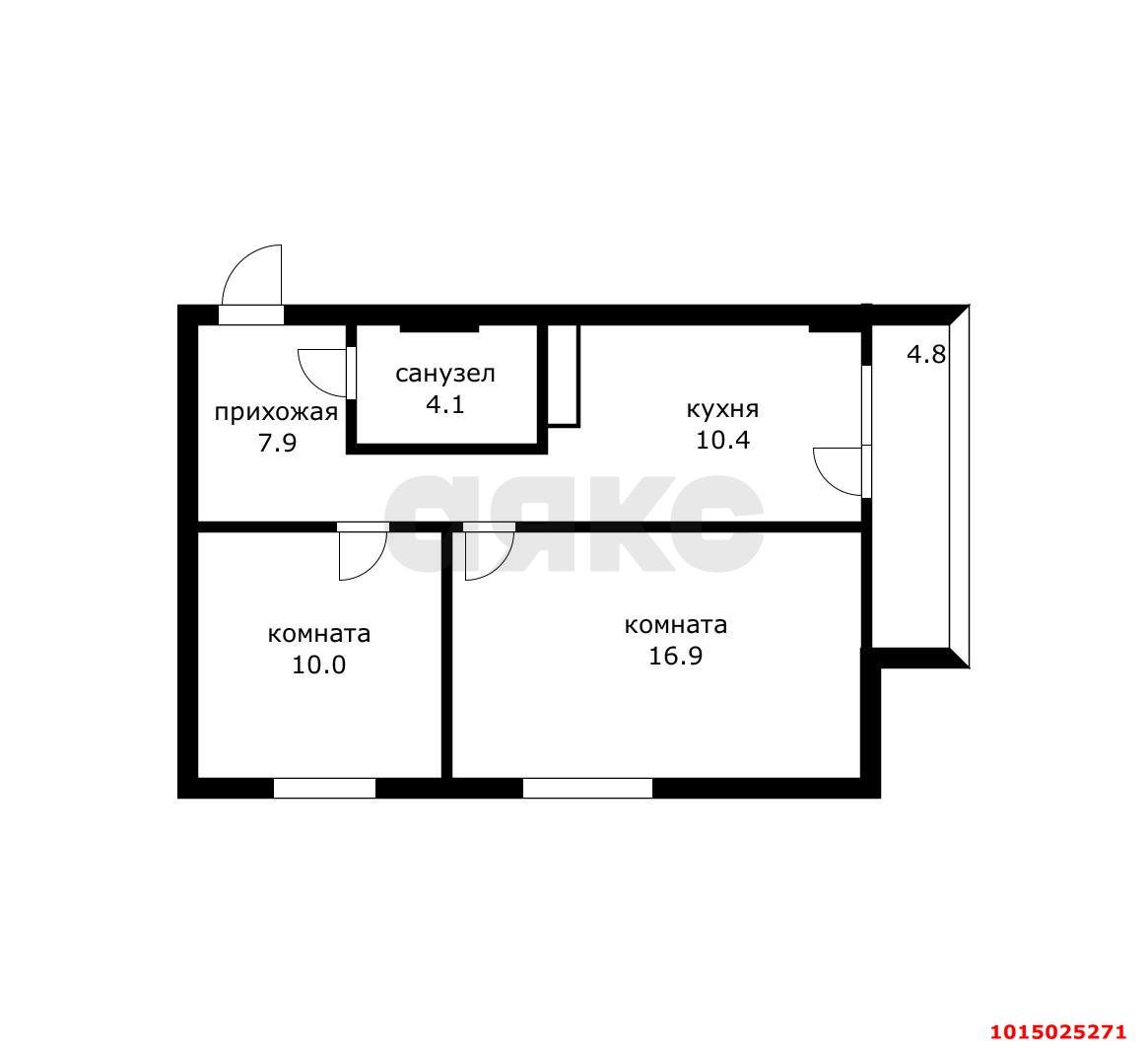 Фото №8: 2-комнатная квартира 54 м² - Краснодар, жилой комплекс Оникс, ул. Российская, 267к3