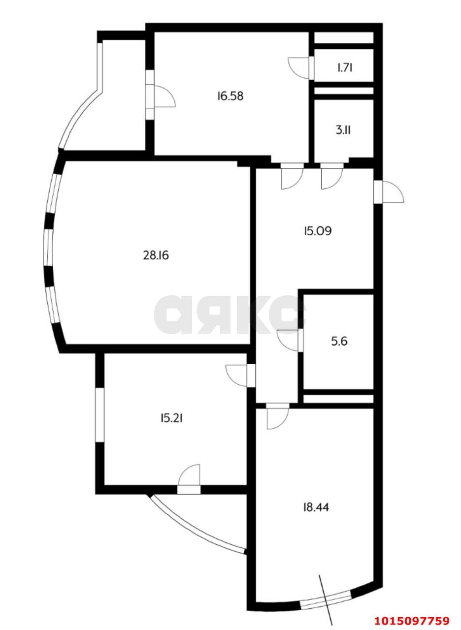 Фото №8: 3-комнатная квартира 120 м² - Краснодар, Кожзавод, мкр. Западный внутригородской округ, ул. Кожевенная, 58