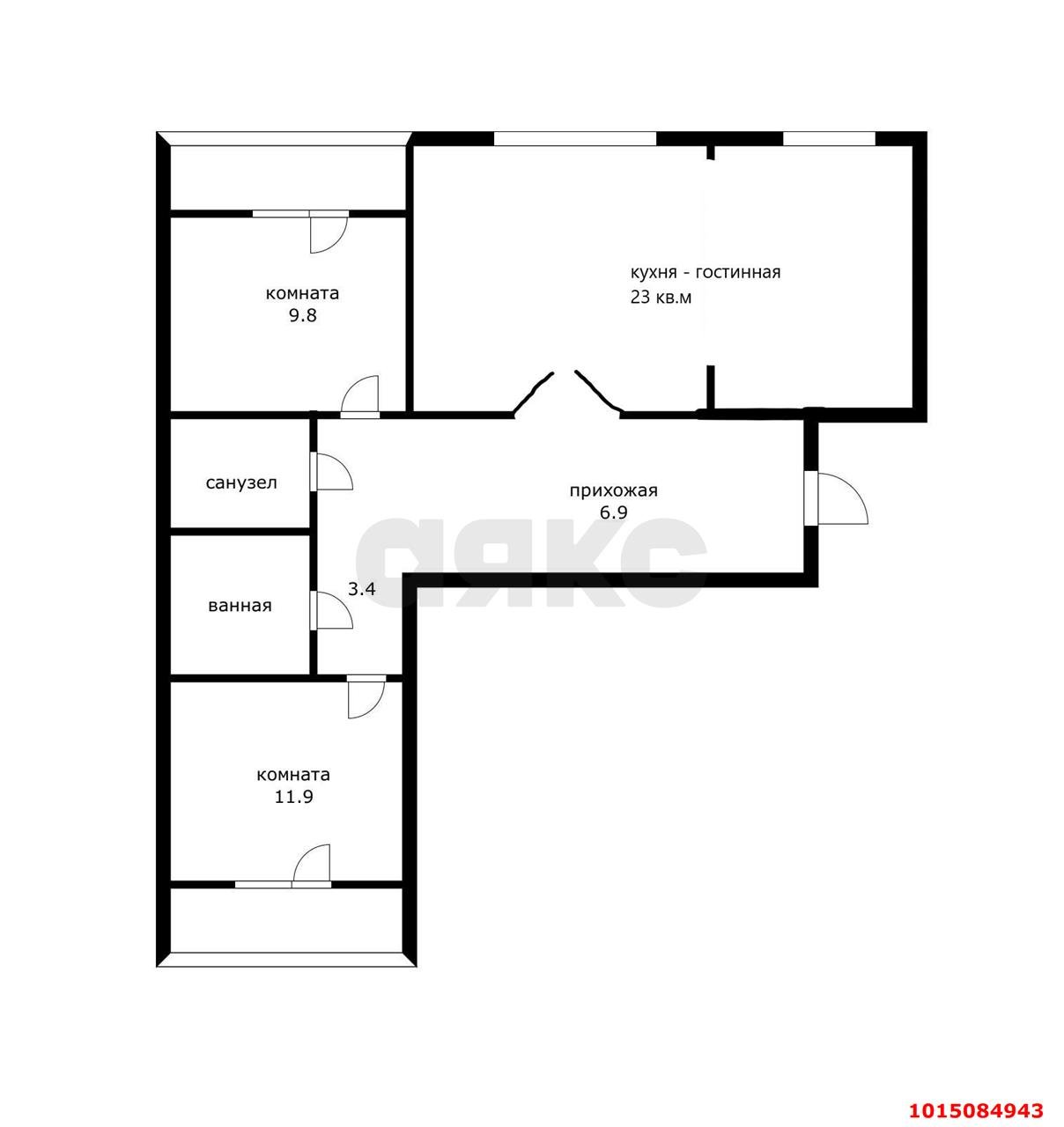 Фото №8: 2-комнатная квартира 64 м² - Краснодар, Гидростроителей, ул. Трудовой Славы, 19к1