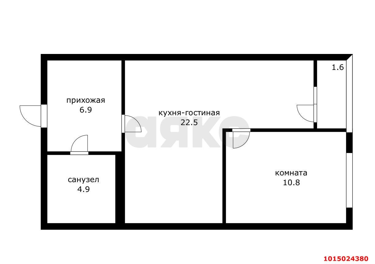 Фото №15: 1-комнатная квартира 47 м² - Краснодар, Новознаменский, ул. Войсковая, 4к12