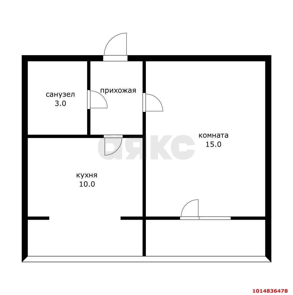 Фото №14: 1-комнатная квартира 35 м² - Краснодар, Музыкальный, ул. имени Сергея Есенина, 86