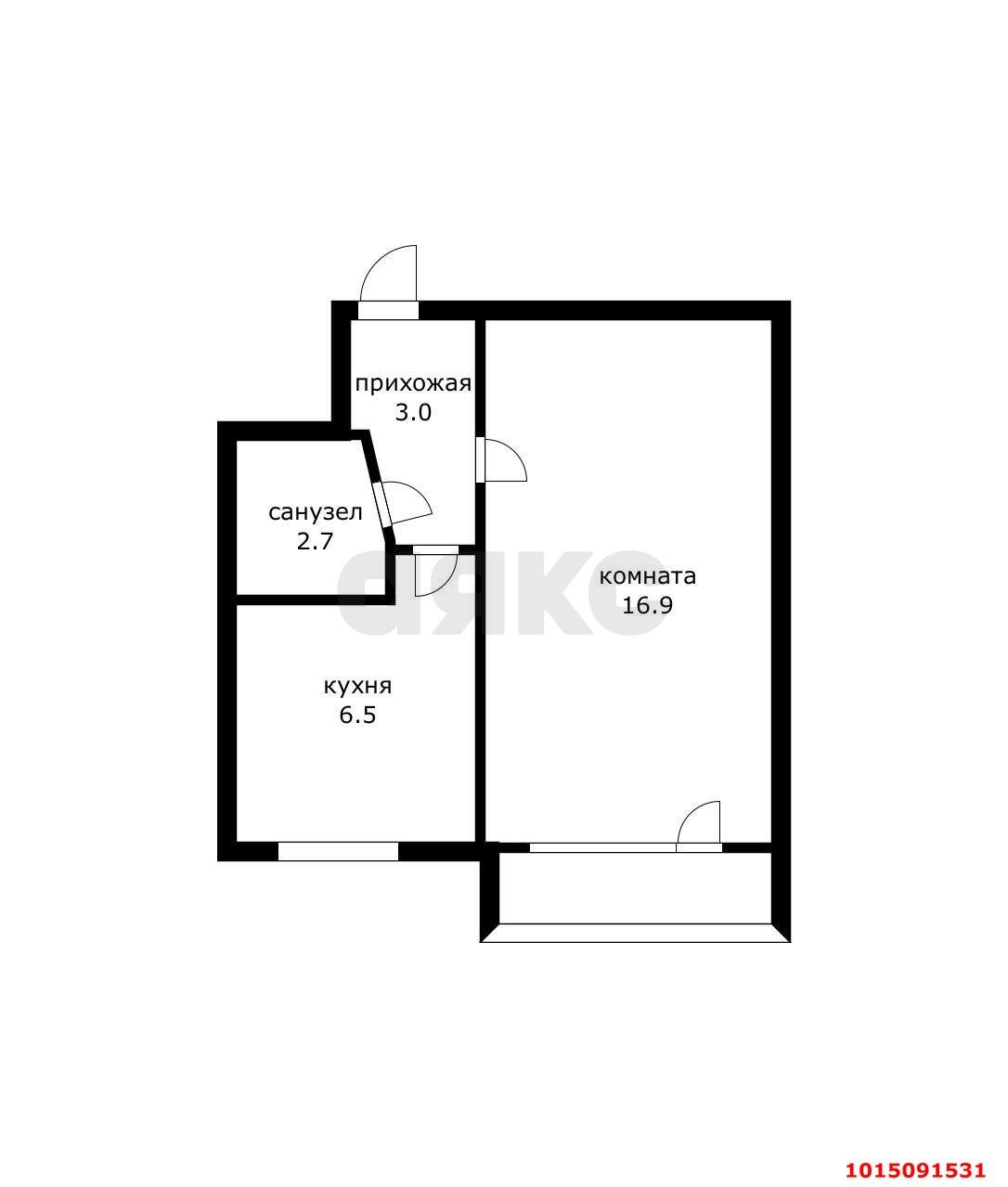 Фото №12: 1-комнатная квартира 30 м² - Краснодар, Фестивальный, ул. Герцена, 180