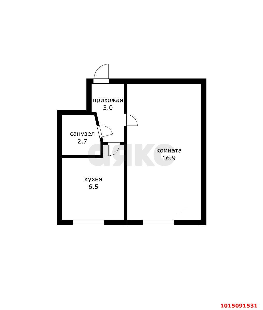 Фото №12: 1-комнатная квартира 30 м² - Краснодар, Прикубанский внутригородской округ, мкр. Фестивальный, ул. Герцена, 180