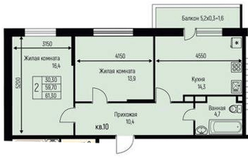 Фото №1: 2-комнатная квартира 61 м² - Берёзовый, жилой комплекс Нова Вита, Прикубанский внутригородской округ, Прогресс, мкр. жилой комплекс Прогресс, ул. имени А.Н. Лодыгина, 6к3