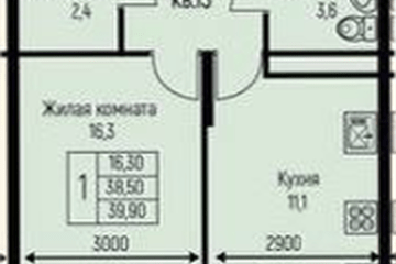 Фото №1: 1-комнатная квартира 39 м² - Берёзовый, мкр. жилой комплекс Прогресс, ул. имени А.Н. Лодыгина, 6к3