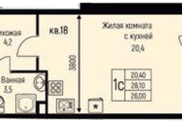 Фото №1: Студия 29 м² - Берёзовый, мкр. жилой комплекс Прогресс, ул. имени А.Н. Лодыгина, 6к3