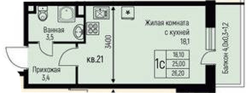 Фото №1: Студия 26 м² - Берёзовый, жилой комплекс Нова Вита, Прикубанский внутригородской округ, Прогресс, мкр. жилой комплекс Прогресс, ул. имени А.Н. Лодыгина, 6к3