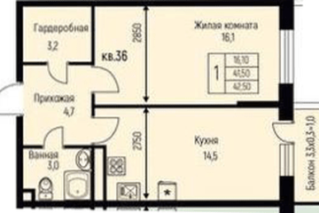 Фото №1: 1-комнатная квартира 42 м² - Берёзовый, мкр. жилой комплекс Прогресс, ул. имени А.Н. Лодыгина, 6к3