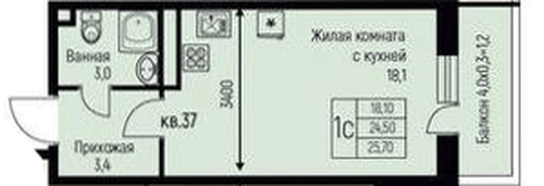 Фото №1: Студия 25 м² - Берёзовый, жилой комплекс Нова Вита, Прикубанский внутригородской округ, Прогресс, мкр. жилой комплекс Прогресс, ул. имени А.Н. Лодыгина, 6к3