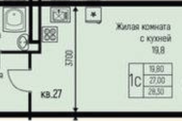 Фото №1: Студия 28 м² - Берёзовый, мкр. жилой комплекс Прогресс, ул. имени А.Н. Лодыгина, 6к3