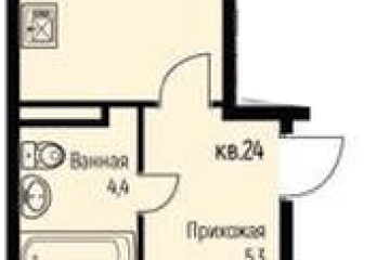 Фото №1: 1-комнатная квартира 43 м² - Берёзовый, мкр. жилой комплекс Прогресс, ул. имени А.Н. Лодыгина, 6к3