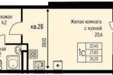 Фото №1: Студия 29 м² - Берёзовый, мкр. жилой комплекс Прогресс, ул. имени А.Н. Лодыгина, 6к3