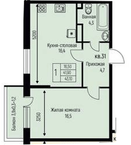 Фото №1: 1-комнатная квартира 43 м² - Берёзовый, жилой комплекс Нова Вита, Прикубанский внутригородской округ, Прогресс, мкр. жилой комплекс Прогресс, ул. имени А.Н. Лодыгина, 6к3