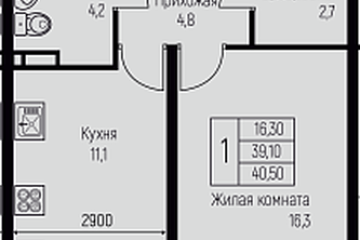 Фото №1: 1-комнатная квартира 40 м² - Берёзовый, мкр. Прикубанский внутригородской округ, ул. имени А.Н. Лодыгина, 6к2/1