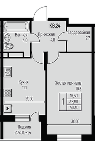 Фото №1: 1-комнатная квартира 40 м² - Берёзовый, жилой комплекс Нова Вита, Прогресс, жилой комплекс Прогресс, мкр. Прикубанский внутригородской округ, ул. имени А.Н. Лодыгина, 6к2/1