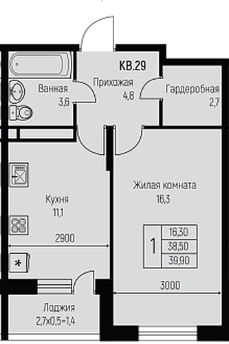 Фото №1: 1-комнатная квартира 39 м² - Берёзовый, жилой комплекс Нова Вита, Прогресс, жилой комплекс Прогресс, мкр. Прикубанский внутригородской округ, ул. имени А.Н. Лодыгина, 6к2/1