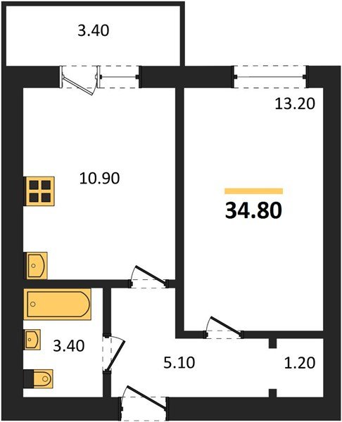 Фото №1: 1-комнатная квартира 34 м² - Новая Адыгея, жилой комплекс Дарград