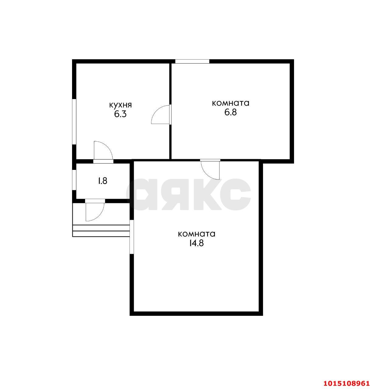 Фото №6: 2-комнатная квартира 30 м² - Краснодар, Центральный, ул. Октябрьская, 72