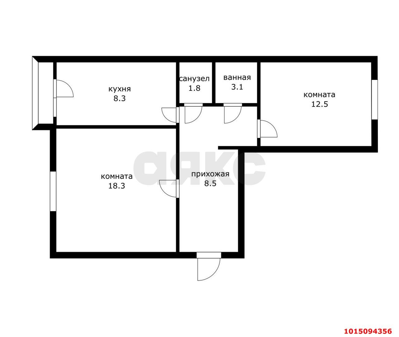 Фото №13: 2-комнатная квартира 53 м² - Яблоновский, ул. Лаухина, 8