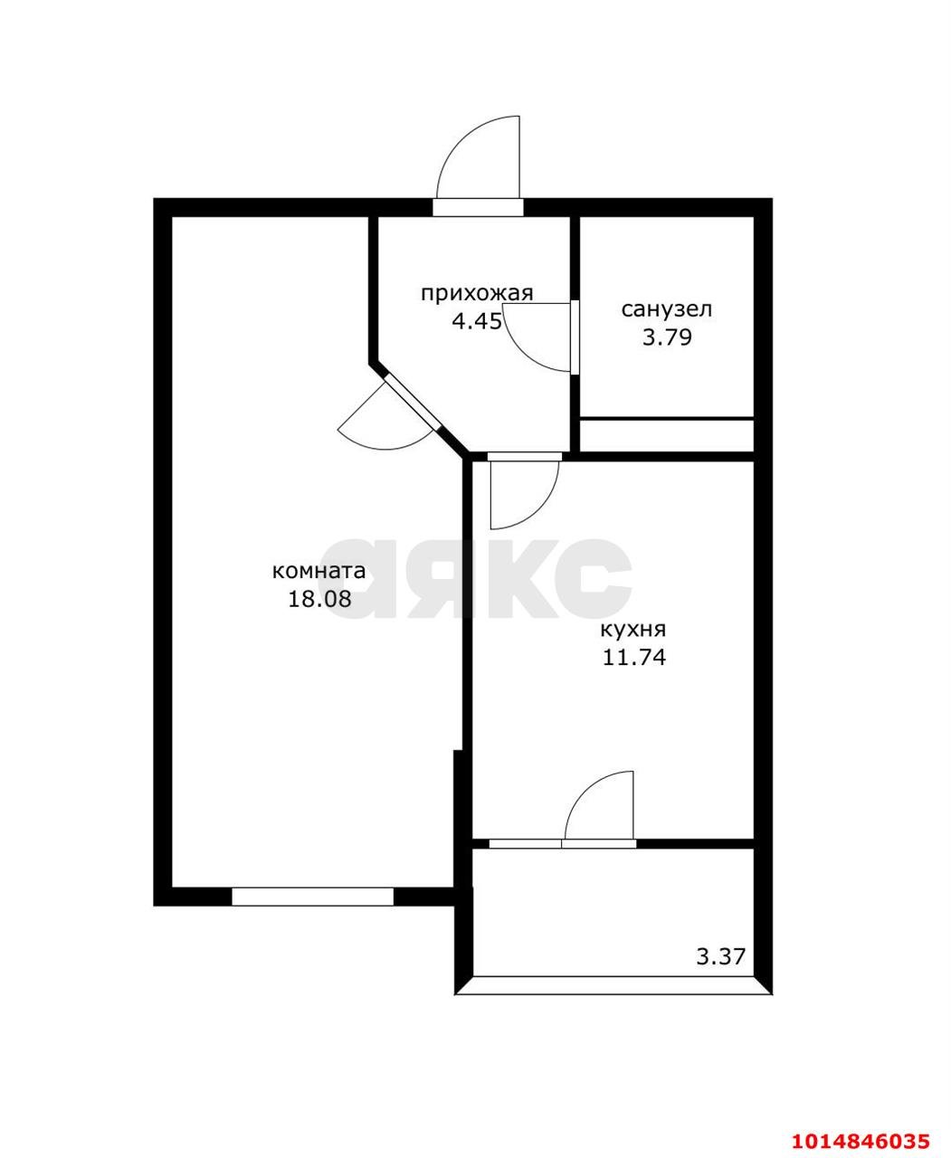 Фото №15: 1-комнатная квартира 43 м² - Краснодар, ЖК Губернский, ул. им. Героя Яцкова И.В., 17